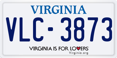 VA license plate VLC3873