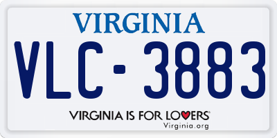 VA license plate VLC3883