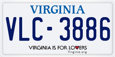 VA license plate VLC3886