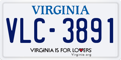 VA license plate VLC3891