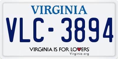 VA license plate VLC3894