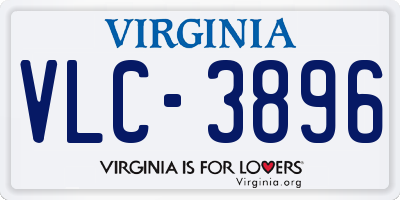 VA license plate VLC3896