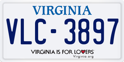VA license plate VLC3897