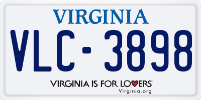 VA license plate VLC3898