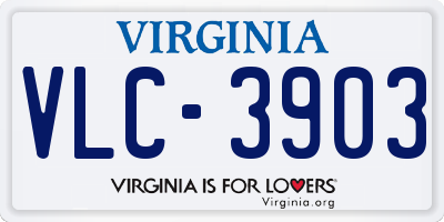 VA license plate VLC3903