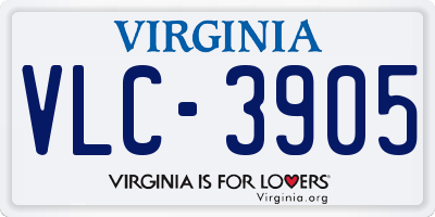 VA license plate VLC3905