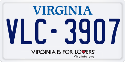 VA license plate VLC3907