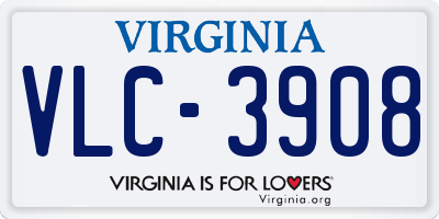 VA license plate VLC3908
