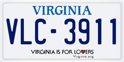 VA license plate VLC3911