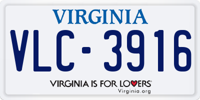 VA license plate VLC3916
