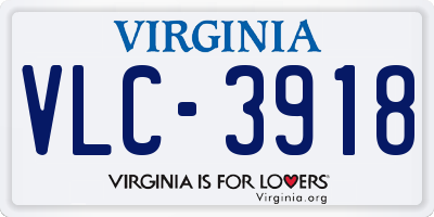 VA license plate VLC3918