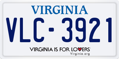 VA license plate VLC3921