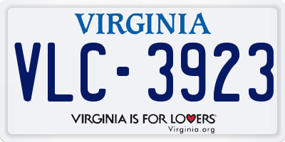 VA license plate VLC3923
