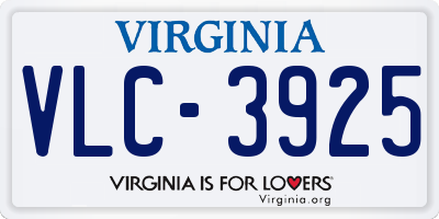 VA license plate VLC3925