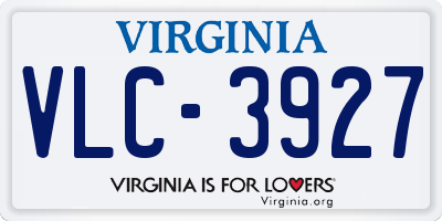 VA license plate VLC3927