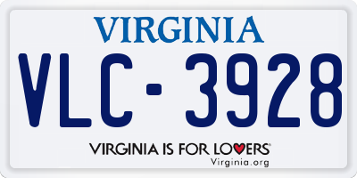 VA license plate VLC3928