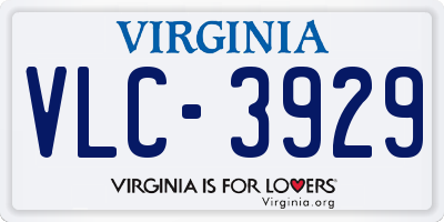 VA license plate VLC3929