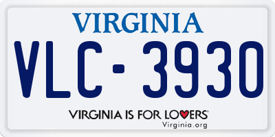 VA license plate VLC3930