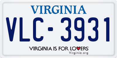 VA license plate VLC3931