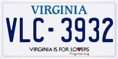VA license plate VLC3932