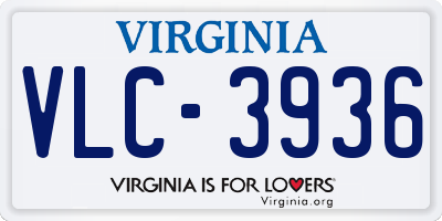 VA license plate VLC3936