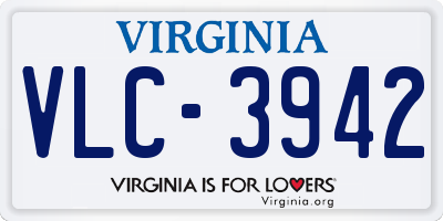 VA license plate VLC3942