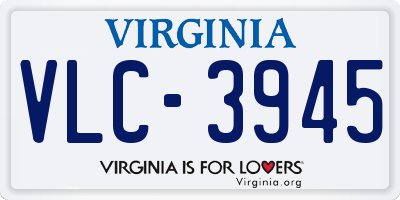 VA license plate VLC3945