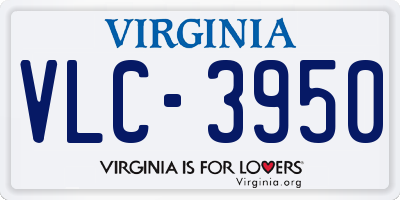 VA license plate VLC3950