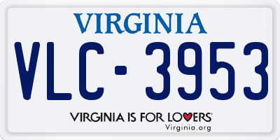 VA license plate VLC3953