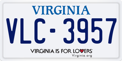 VA license plate VLC3957