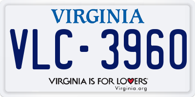 VA license plate VLC3960