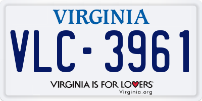 VA license plate VLC3961