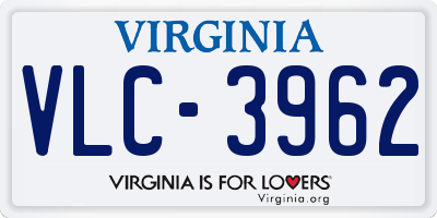 VA license plate VLC3962