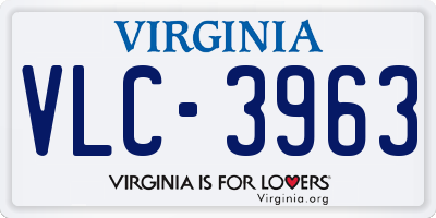 VA license plate VLC3963