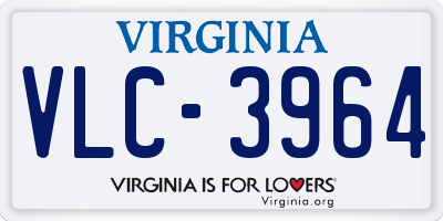 VA license plate VLC3964