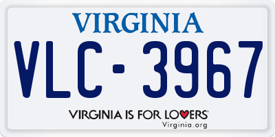VA license plate VLC3967