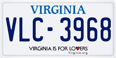 VA license plate VLC3968