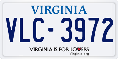 VA license plate VLC3972