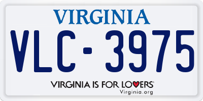 VA license plate VLC3975