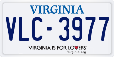 VA license plate VLC3977