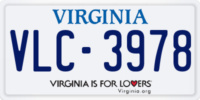 VA license plate VLC3978