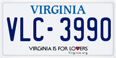 VA license plate VLC3990