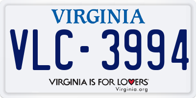 VA license plate VLC3994