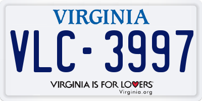 VA license plate VLC3997