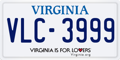 VA license plate VLC3999