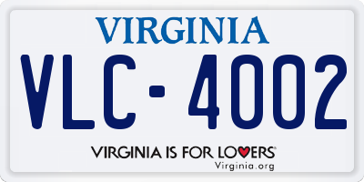 VA license plate VLC4002