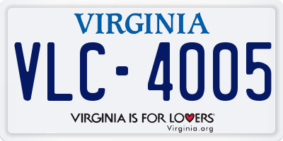 VA license plate VLC4005
