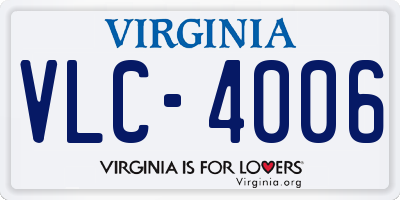VA license plate VLC4006