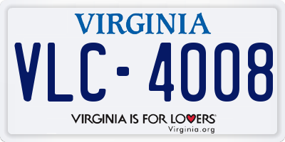 VA license plate VLC4008