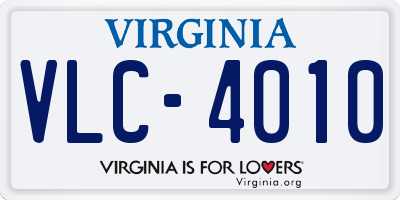 VA license plate VLC4010